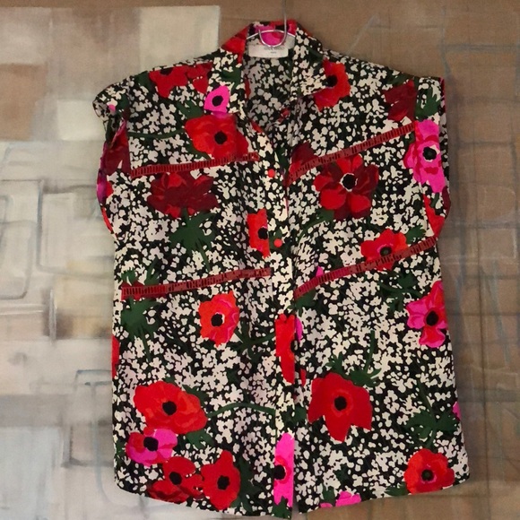 Nina Ricci Tops - Nina Ricci Sleeveless Silk Blouse